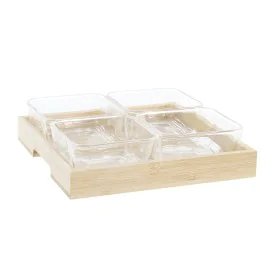 bandeja de aperitivos DKD Home Decor 21 x 21 x 6 cm Cristal Natural 280 ml de DKD Home Decor, Pratos e fontes - Ref: S3041407...