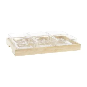 Plateau apéritif DKD Home Decor 32 x 21 x 6 cm Verre Naturel 280 ml de DKD Home Decor, Plats et plateaux - Réf : S3041408, Pr...