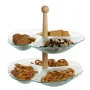 Bandeja de Aperitivos DKD Home Decor 26 x 26 x 35 cm Cristal Natural Transparente Con relieve de DKD Home Decor, Platos y fue...