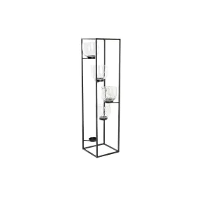 Castiçais DKD Home Decor Cristal Preto Transparente 18 x 18 x 76 cm Ferro de DKD Home Decor, Candelabros e suportes para vela...