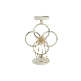 Candleholder DKD Home Decor 24 x 13 x 34 cm Metal White by DKD Home Decor, Candelabras and candle holders - Ref: S3041458, Pr...