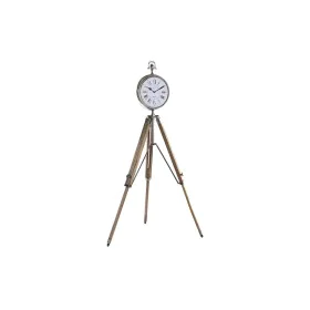 Horloge de table DKD Home Decor 22 x 40 x 80 cm Naturel Argenté Aluminium Tripode Bois de manguier Traditionnel de DKD Home D...