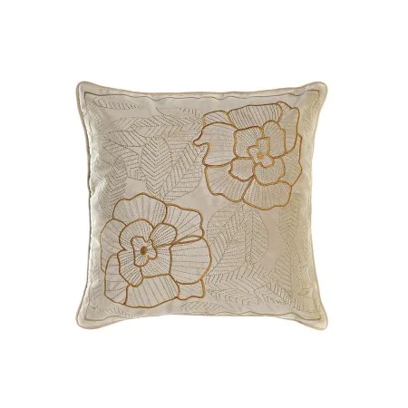 Coussin DKD Home Decor Doré 45 x 10 x 45 cm Fleurs de DKD Home Decor, Coussins - Réf : S3041519, Prix : 24,05 €, Remise : %