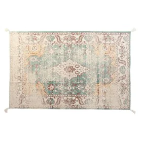 Tappeto DKD Home Decor Finitura invecchiata Azzurro Cotone Arabo Frange (120 x 180 x 1 cm) di DKD Home Decor, Tappeti - Rif: ...