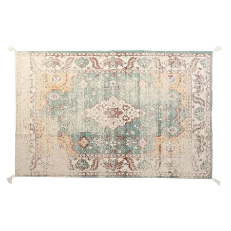 Tapete DKD Home Decor Acabamento envelhecido Azul Algodão Árabe Franjas (120 x 180 x 1 cm) de DKD Home Decor, Tapetes infanti...