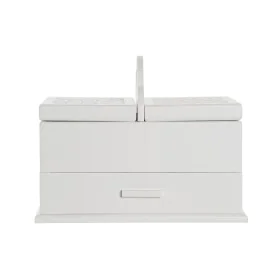 Guarda-Joias DKD Home Decor Cristal Branco Marfim Madeira MDF 30 x 17 x 24 cm de DKD Home Decor, Organizadores de joias - Ref...