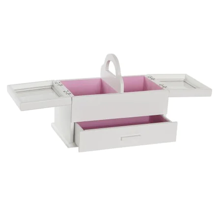 Boîte à bijoux DKD Home Decor 16 x 17 x 28 cm Blanc Rose clair Bois MDF de DKD Home Decor, Organiseurs de bijoux - Réf : S304...