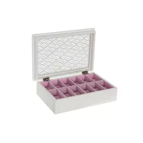 Caixa para relógios DKD Home Decor Branco Rosa Claro Cristal Madeira MDF 29 x 20 x 9 cm (12 Unidades) de DKD Home Decor, Caix...