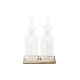 Set de Aceitera y Vinagrera DKD Home Decor 250 ml 14 x 7,5 x 21 cm Natural Transparente Acacia Vidrio de Borosilicato de DKD ...