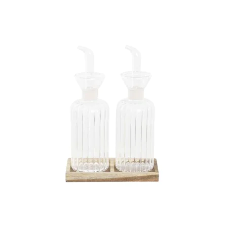 Öl- und Essig-Set DKD Home Decor 250 ml 14 x 7,5 x 21 cm natürlich Durchsichtig Akazienholz Borosilikatglas von DKD Home Deco...