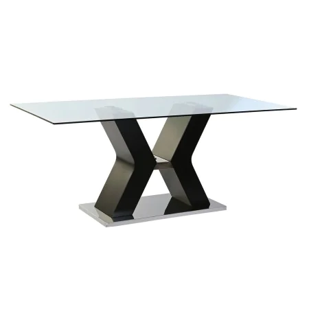 Table de Salle à Manger DKD Home Decor Noir Bois Verre trempé Bois MDF 180 x 90 x 76 cm de DKD Home Decor, Tables - Réf : S30...