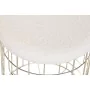 Footrest DKD Home Decor Beige Golden Metal Polyester White Modern (38 x 38 x 44 cm) (35 x 35 x 40 cm) by DKD Home Decor, Foot...