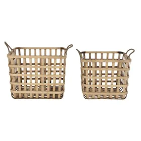 Set de basket DKD Home Decor Marron Bambou Tropical 36,5 x 36,5 x 35 cm de DKD Home Decor, Boîtes - Réf : S3041958, Prix : 46...