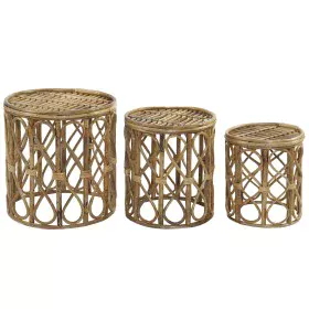 Jeu de 3 tables DKD Home Decor 39 x 39 x 41 cm Naturel osier de DKD Home Decor, Tables - Réf : S3041966, Prix : 98,88 €, Remi...