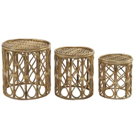 Set di 3 tavoli DKD Home Decor 39 x 39 x 41 cm Naturale vimini di DKD Home Decor, Tavoli - Rif: S3041966, Prezzo: 98,88 €, Sc...