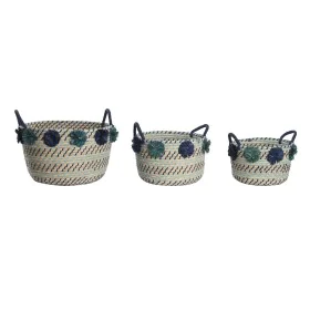 Set de basket DKD Home Decor 46 x 44 x 34 cm Pompons polypropylène Herbier marin de DKD Home Decor, Boîtes - Réf : S3042056, ...