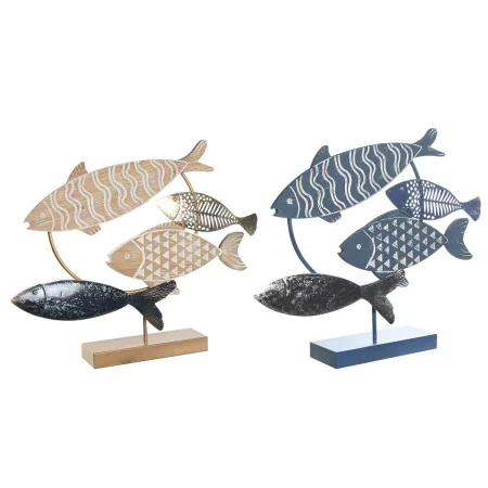 Figurine Décorative DKD Home Decor 53 x 9 x 45 cm Naturel Bleu Doré Spirales méditerranéen (2 Unités) de DKD Home Decor, Obje...