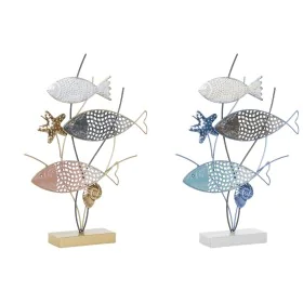 Figurine Décorative DKD Home Decor 39,5 x 8 x 55,5 cm Bleu Corail Multicouleur Spirales (2 Unités) de DKD Home Decor, Objets ...