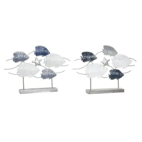 Figura Decorativa DKD Home Decor 63 x 9 x 44 cm Gris Azul Blanco Espirales (2 Unidades) de DKD Home Decor, Adornos - Ref: S30...