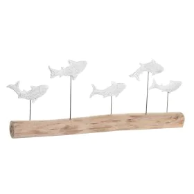 Figura Decorativa DKD Home Decor Acabamento envelhecido Castanho Branco Resina Madeira de mangueira Espirais (77 x 8 x 31 cm)...