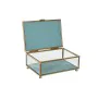 Boîte à bijoux DKD Home Decor 15 x 10 x 6 cm Verre Turquoise Bleu ciel Fer (2 Unités) de DKD Home Decor, Organiseurs de bijou...