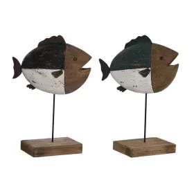 Decorative Figure DKD Home Decor Multicolour Natural Fish 18 x 8 x 26 cm (2 Units) by DKD Home Decor, Ornaments - Ref: S30423...