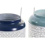 Bougeoir DKD Home Decor Bleu ciel Blue marine Métal 15 x 15 x 24,5 cm (2 Unités) de DKD Home Decor, Bougeoirs et chandeliers ...