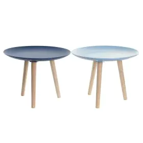 Side table DKD Home Decor 44 x 44 x 35 cm Blue Brown Sky blue Pinewood MDF Wood (2 Units) by DKD Home Decor, Tables - Ref: S3...