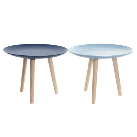 Table d'appoint DKD Home Decor 44 x 44 x 35 cm Bleu Marron Bleu ciel Pin Bois MDF (2 Unités) de DKD Home Decor, Tables - Réf ...