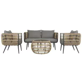 Tisch mit 3 Sesseln DKD Home Decor Braun Aluminium Synthetischer Rattan 144 x 67 x 74 cm von DKD Home Decor, Sofas - Ref: S30...