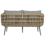 Set Tavolo con 3 Sedie DKD Home Decor Marrone Alluminio rattan sintetico 144 x 67 x 74 cm di DKD Home Decor, Divani - Rif: S3...