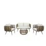 Conjunto de Mesa com 3 Poltronas DKD Home Decor Rotim sintético Alumínio (144 x 67 x 74 cm) de DKD Home Decor, Sofás - Ref: S...