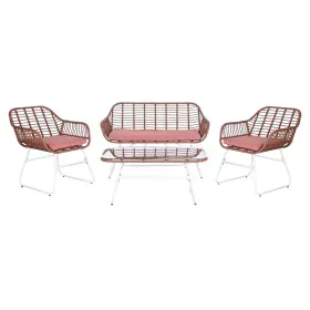 Tisch mit 3 Sesseln DKD Home Decor 124 x 74 x 84 cm Metall Synthetischer Rattan von DKD Home Decor, Sofas - Ref: S3042487, Pr...