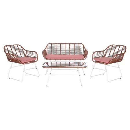 Tisch mit 3 Sesseln DKD Home Decor 124 x 74 x 84 cm Metall Synthetischer Rattan von DKD Home Decor, Sofas - Ref: S3042487, Pr...