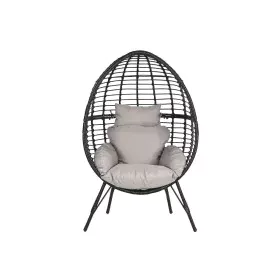 Poltrona da giardino DKD Home Decor 90 x 65 x 151 cm Nero Grigio Metallo rattan sintetico di DKD Home Decor, Poltrone - Rif: ...