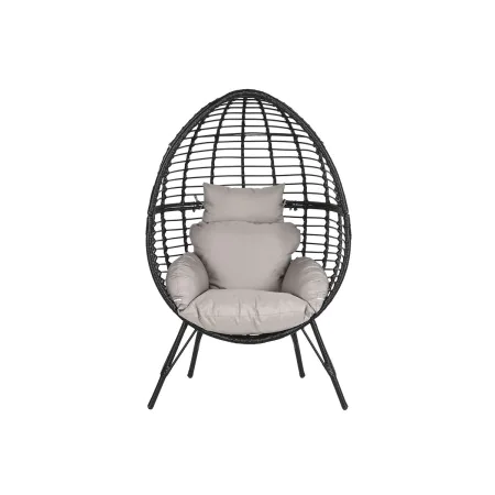 Chaise de jardin DKD Home Decor 90 x 65 x 151 cm Noir Gris Métal rotin synthétique de DKD Home Decor, Fauteuils - Réf : S3042...