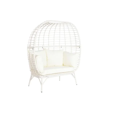 Poltrona da giardino DKD Home Decor 130 x 68 x 146 cm rattan sintetico Acciaio Bianco di DKD Home Decor, Poltrone - Rif: S304...