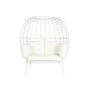 Poltrona da giardino DKD Home Decor 130 x 68 x 146 cm rattan sintetico Acciaio Bianco di DKD Home Decor, Poltrone - Rif: S304...