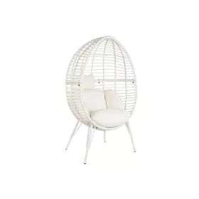 Chaise de jardin DKD Home Decor 90 x 65 x 151 cm Métal rotin synthétique Blanc de DKD Home Decor, Fauteuils - Réf : S3042501,...