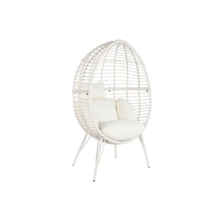 Poltrona da giardino DKD Home Decor 90 x 65 x 151 cm Metallo rattan sintetico Bianco di DKD Home Decor, Poltrone - Rif: S3042...