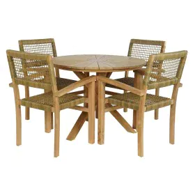 Conjunto de mesa com 4 cadeiras DKD Home Decor 100 x 100 x 75 cm de DKD Home Decor, Conjuntos de mobiliário de jardim - Ref: ...