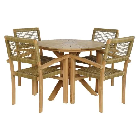 Table set with 4 chairs DKD Home Decor 100 x 100 x 75 cm by DKD Home Decor, Garden Furniture Sets - Ref: S3042533, Price: 876...