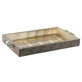 Tabuleiro DKD Home Decor Champanhe Madeira Metal 36 x 22 x 4 cm de DKD Home Decor, Pratos e fontes - Ref: S3042734, Preço: 14...