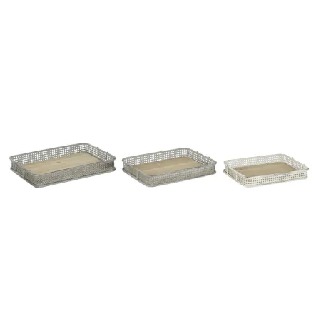 Tablettset DKD Home Decor 53 x 38 x 8 cm Metall Bunt (3 Stück) von DKD Home Decor, Teller und Schüsseln - Ref: S3042776, Prei...