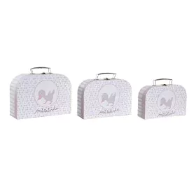 Juego de Cajas Decorativas DKD Home Decor 28 x 9,5 x 20 cm Rosa Metal Multicolor Cartón de DKD Home Decor, Almacenamiento - R...