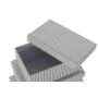 Set de Cajas Organizadoras Apilables DKD Home Decor Gris Blanco Cuadrada Cartón (43,5 x 33,5 x 15,5 cm) de DKD Home Decor, Al...