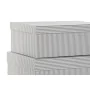 Set of Stackable Organising Boxes DKD Home Decor Grey White Squared Cardboard (43,5 x 33,5 x 15,5 cm) by DKD Home Decor, Stor...