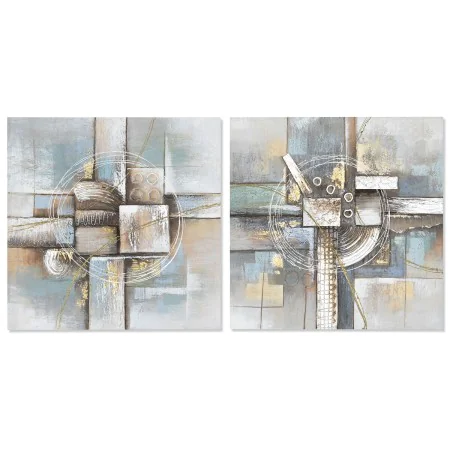 Pintura DKD Home Decor Abstrato 80 x 3 x 80 cm Moderno (2 Unidades) de DKD Home Decor, Impressões sobre tela - Ref: S3042886,...