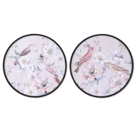 Cadre DKD Home Decor Romantique Oiseaux 70 x 3 x 70 cm (2 Unités) de DKD Home Decor, Impressions sur toile - Réf : S3042913, ...