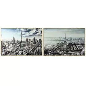 Pintura DKD Home Decor Cidade 120 x 4 x 80 cm Loft (2 Unidades) de DKD Home Decor, Impressões sobre tela - Ref: S3042931, Pre...